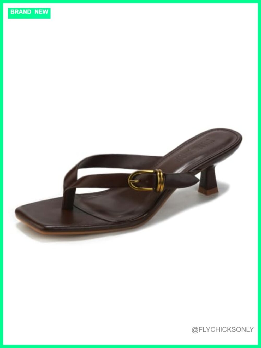 Kitten Heel Thong Sandals Square Open Toe 2 Inch Heeled Flip Flops